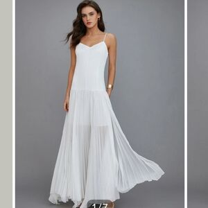 Commense XL White Maxi Dress with Spaghetti Straps